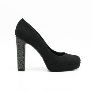 Black Glitter Platform High Heels Sparkle Pumps